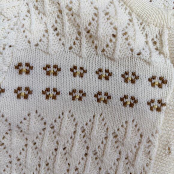 Vintage cream cuddle knits 100% acrylic knit cardigan sweater - Picture 6 of 6